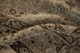Distressed vintage Bijar carpet pile showing even wear and muted faded blue hues.