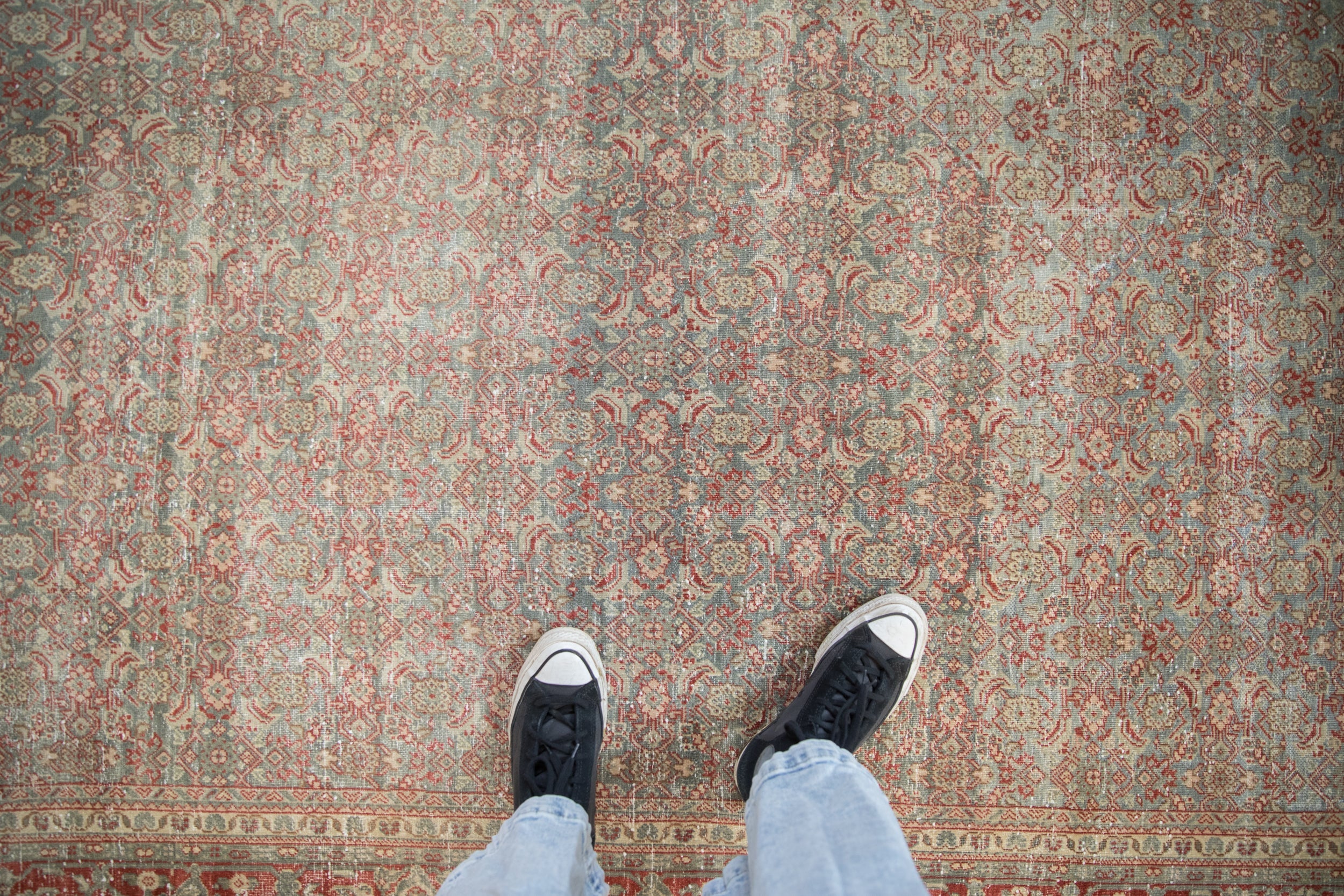 Vintage Distressed Tabriz Carpet // ONH Item: 12285, Image 1