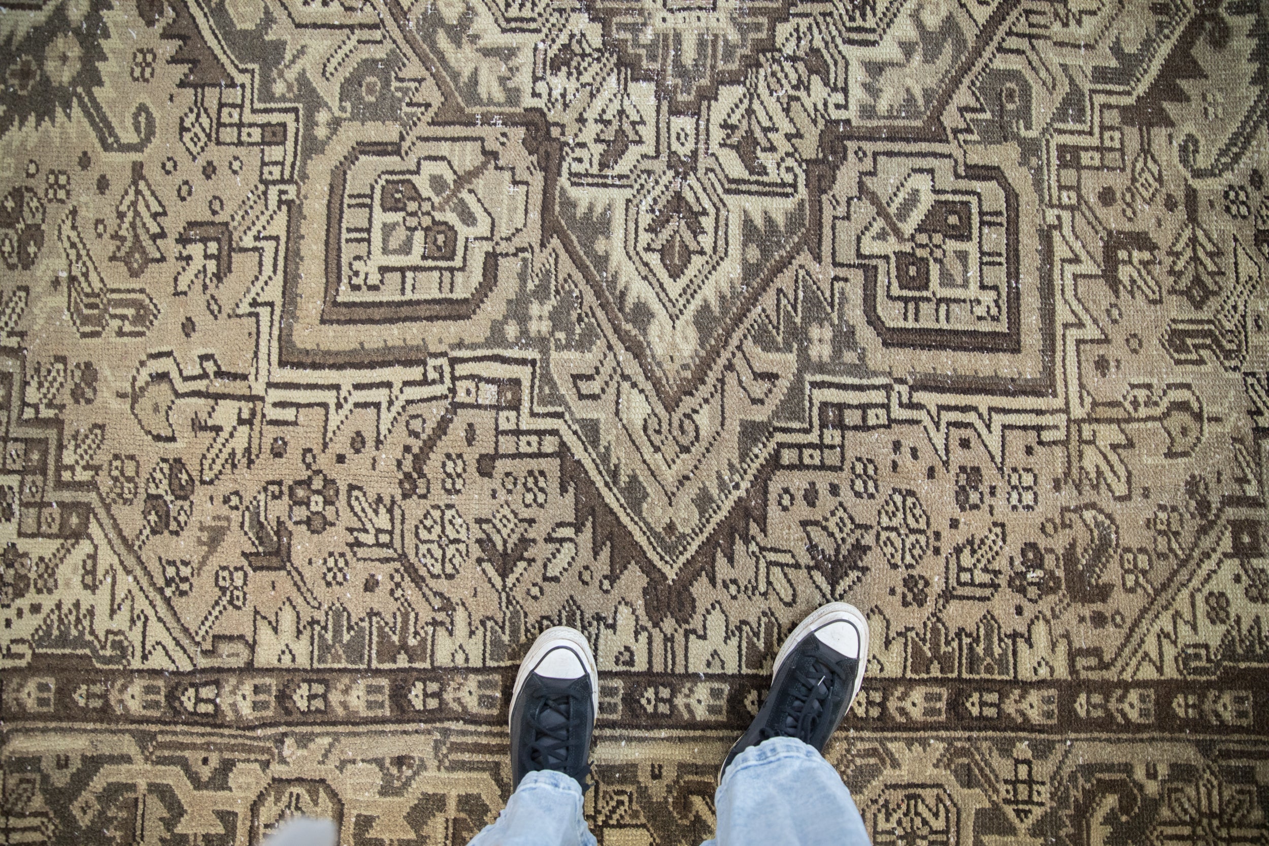 Vintage Distressed Mehrivan Square Carpet // ONH Item: 12290, Image 1