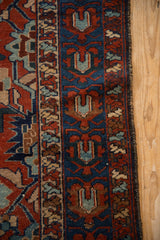 Intact side cord and Herati border detail in sapphire blue and ruby red on a Malayer rug.