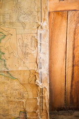 Ripped and peeling canvas showing the aged texture at the border of the pre-Civil War map.