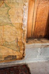 Peeling canvas and ripped edge detail on the antique Rockland County wall map.