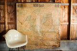 Pre-Civil War canvas wall map of Orange Rockland County with an aged patina and colored lines.