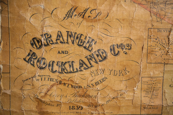 Pre-Civil War Orange Rockland County Map // ONH Item 1233 Image 1