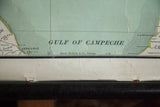 Antique 1912 Rand McNally map close-up: Gulf of Campeche, publisher details, aged bottom.