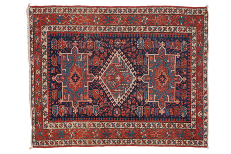 3.5x4.5 Antique Fine Karaja Square Rug