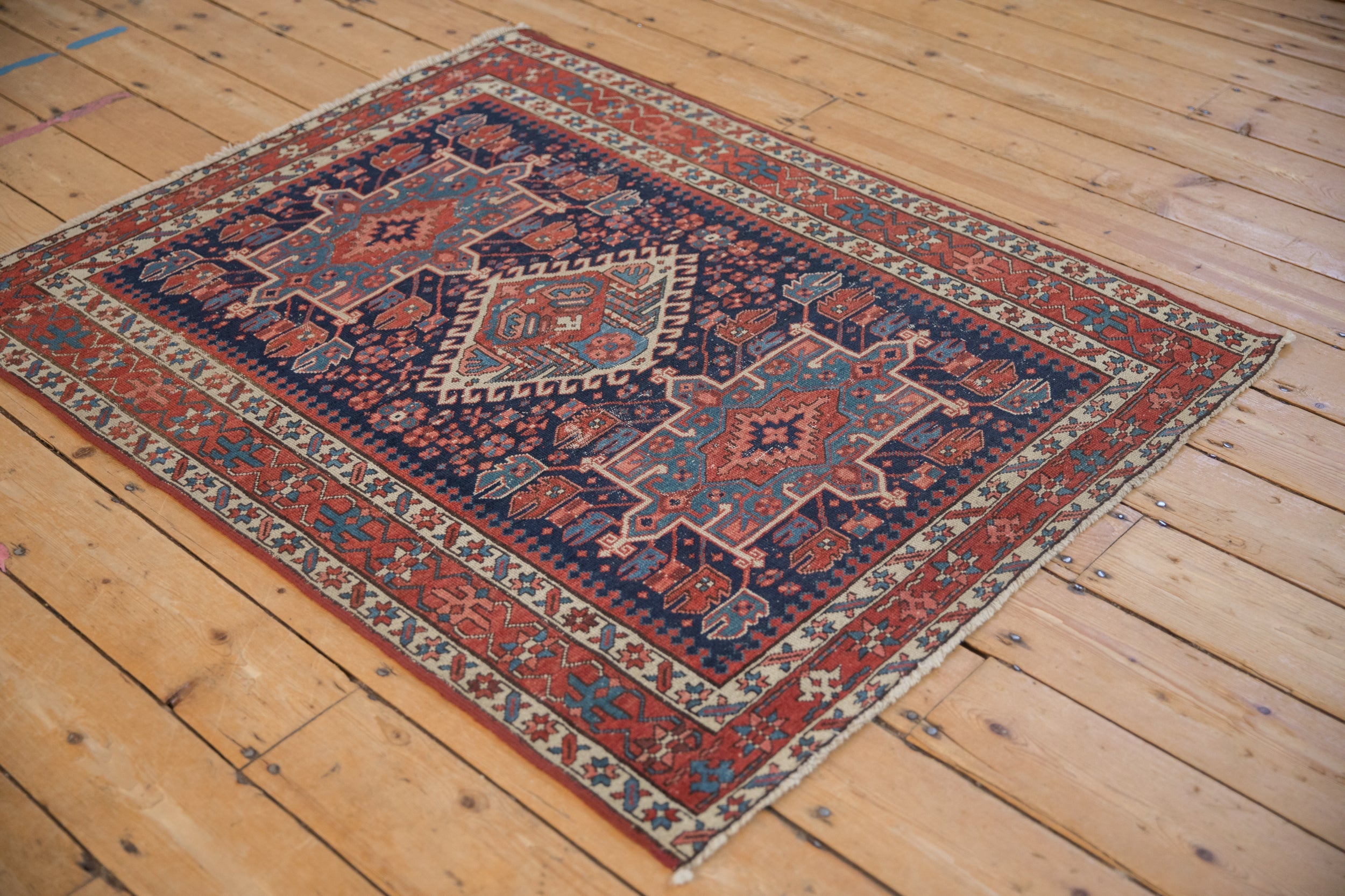5x4 Rug 3.5x4.5 Antique Fine Karaja Square Rug / ONH item 12346