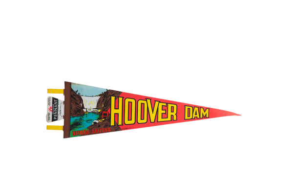 Vintage Hoover Dam Nevada Arizona Felt Flag Pennant // ONH Item: 12351