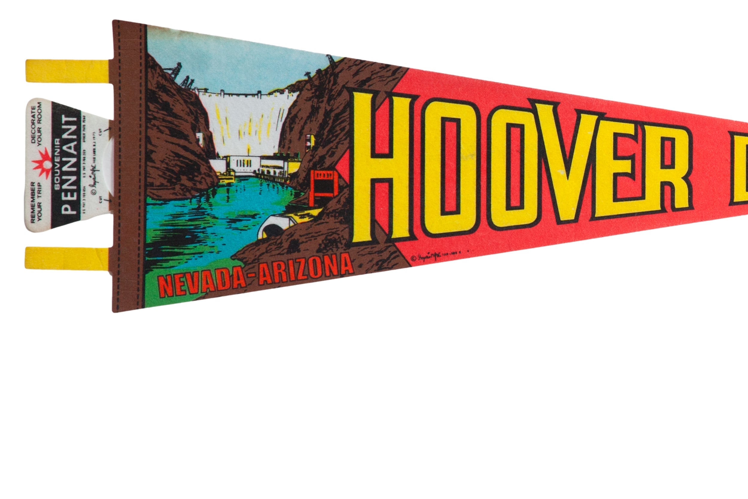 Vintage Hoover Dam Nevada Arizona Felt Flag Pennant // ONH Item: 12351, Image 1