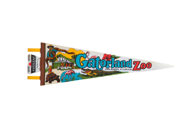 Vintage Gatorland Zoo Orlando Florida Felt Flag Pennant // ONH Item: 12352