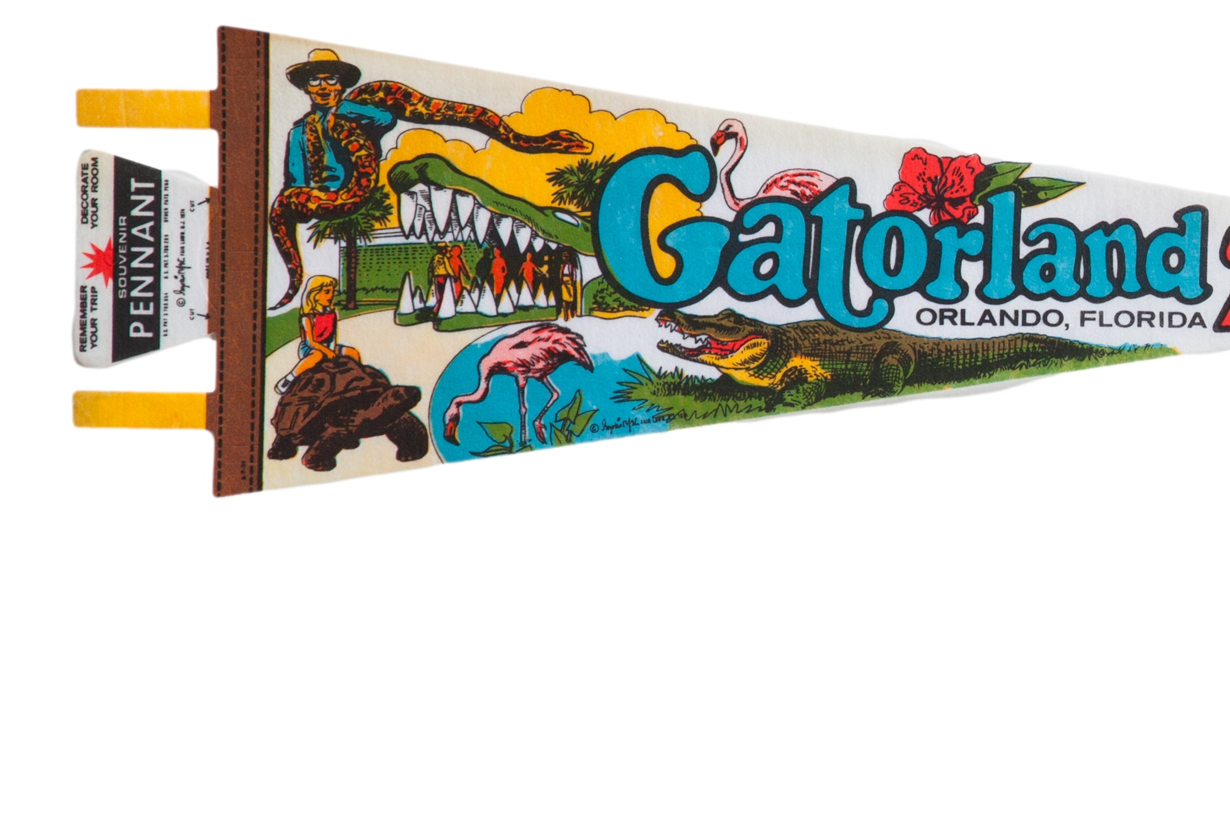 Vintage Gatorland Zoo Orlando Florida Felt Flag Pennant // ONH Item: 12352, Image 1