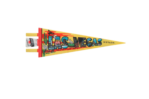 Vintage Las Vegas Nevada Felt Flag Pennant // ONH Item: 12357