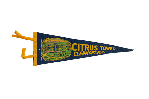 Vintage Citrus Tower Clermont Florida Felt Flag Pennant // ONH Item: 12359