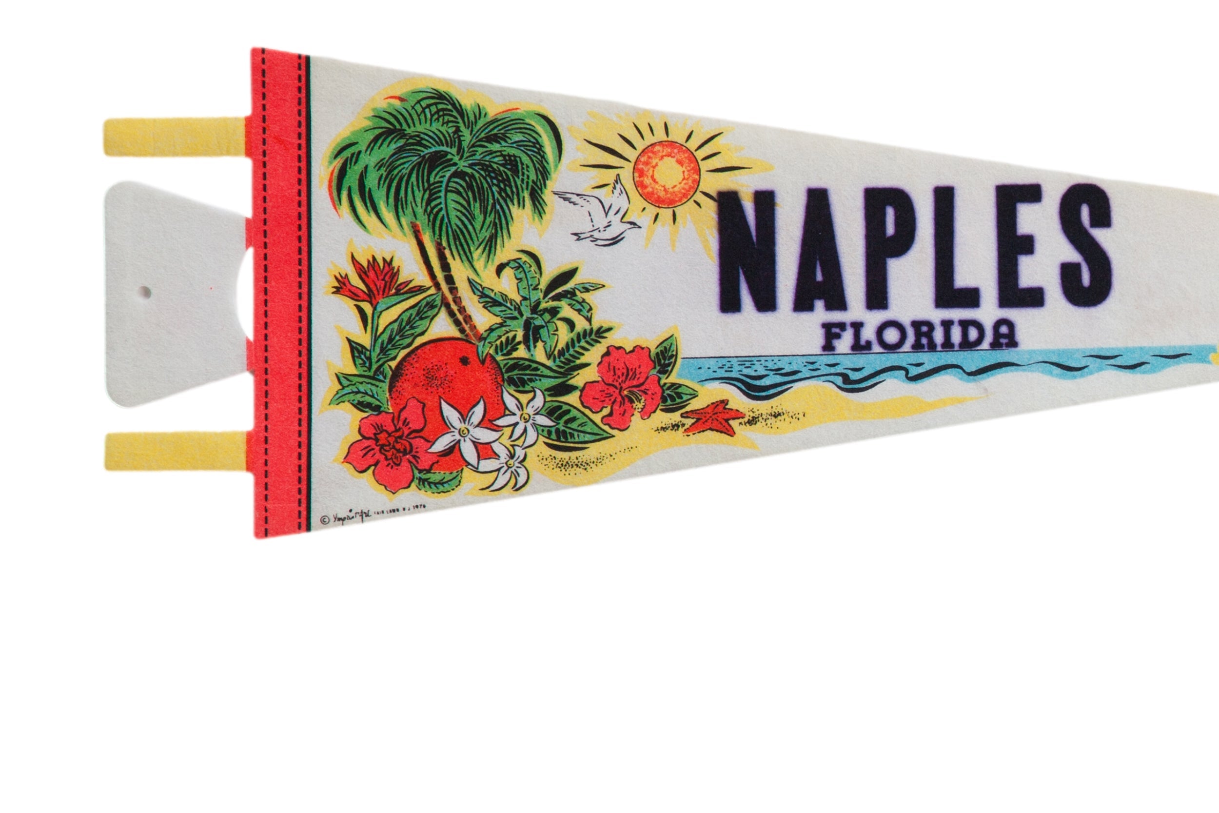 Vintage Naples Florida Felt Flag Pennant // ONH Item: 12360, Image 1