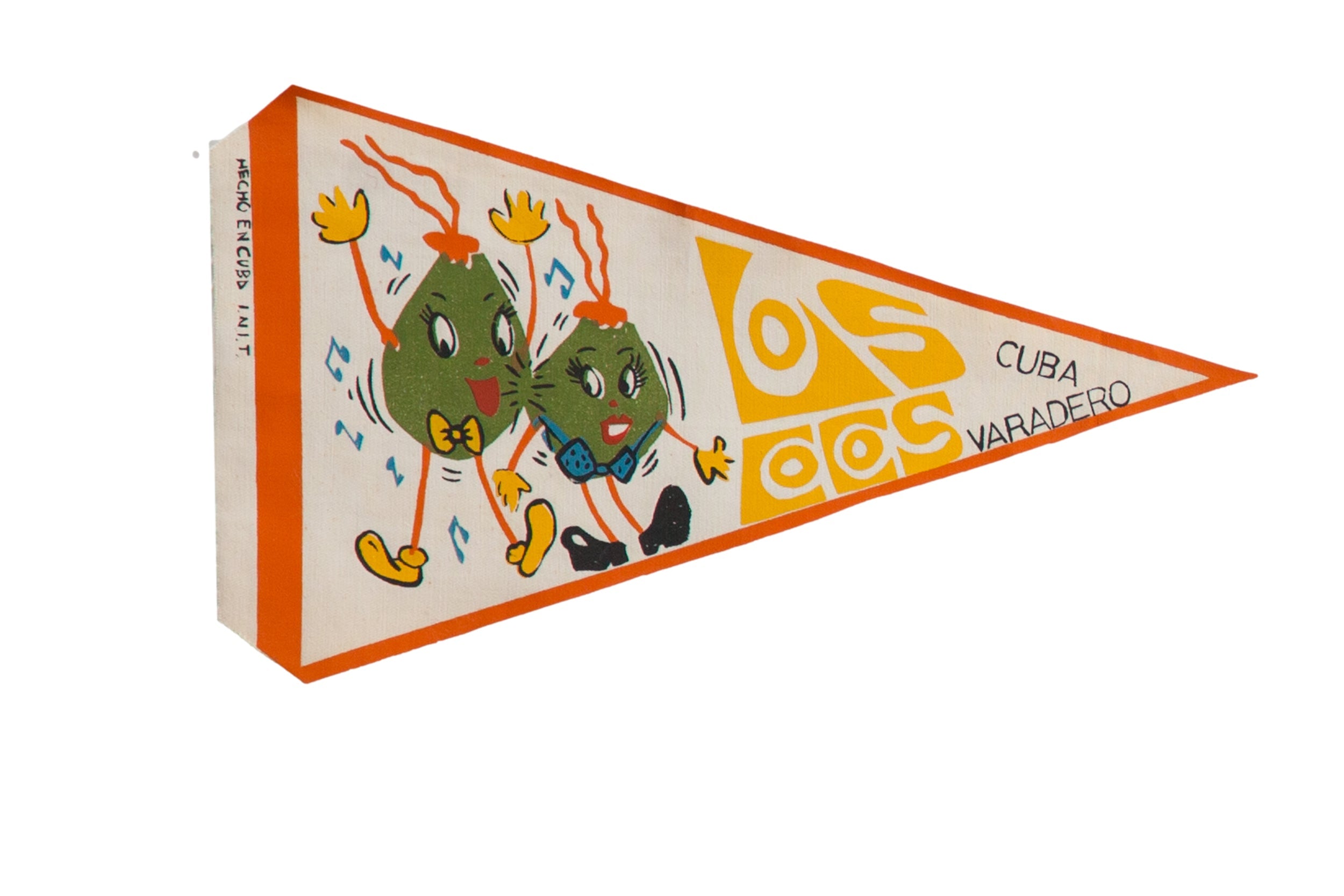 Vintage Los Cocos Varadero Cuba Felt Flag Pennant // ONH Item: 12365, Image 1