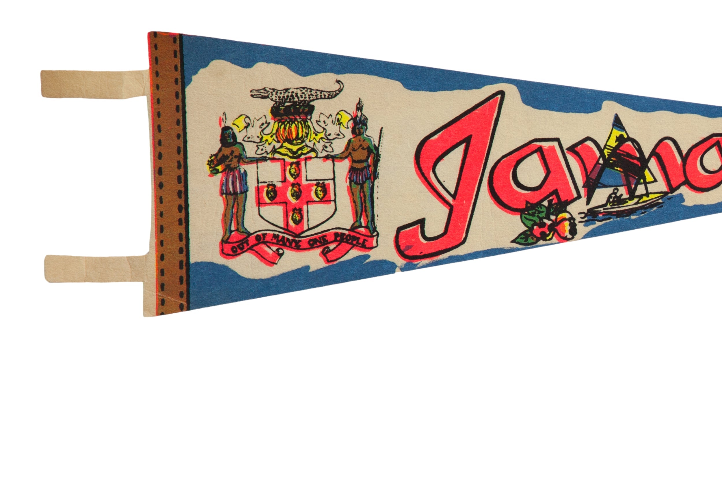 Vintage Jamaica Felt Flag Pennant // ONH Item: 12369, Image 1