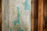 Right side of vintage Portland map, showing title, legend, and noticeable water damage.