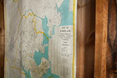 Portland Maine Pull Down Map // ONH Item 1237 Image 1
