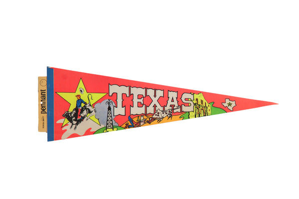 Vintage Texas Felt Flag Pennant // ONH Item: 12371