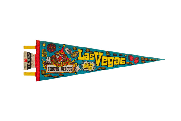 Vintage Las Vegas Circus Circus Felt Flag Pennant // ONH Item: 12372