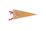 Vintage Winnipeg Canada felt pennant with a colorful fish graphic and bright pink ties.