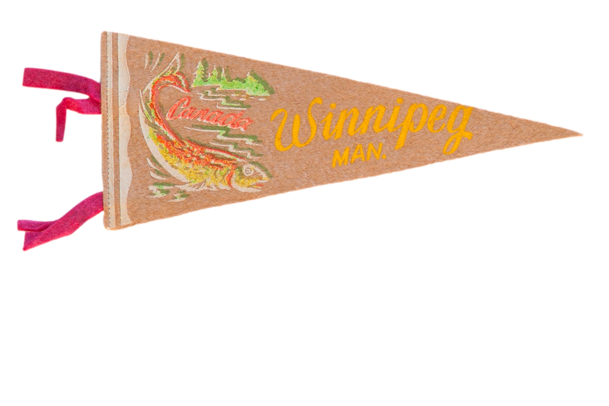 Vintage Winnipeg Manitoba Canada Felt Flag Pennant // ONH Item: 12381, Image 1