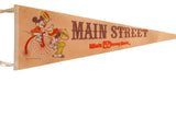 1970s Main Street Walt Disney World felt pennant with Mickey and Minnie.