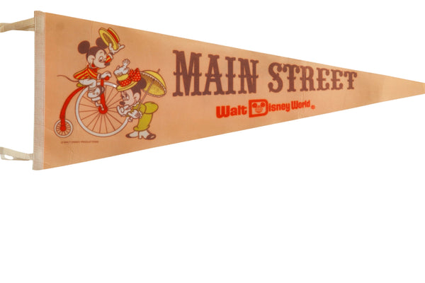 Vintage Main Street Walt Disney World Felt Flag Pennant // ONH Item: 12385, Image 1