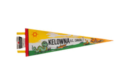 Vintage Kelowna BC Canada Felt Flag Pennant