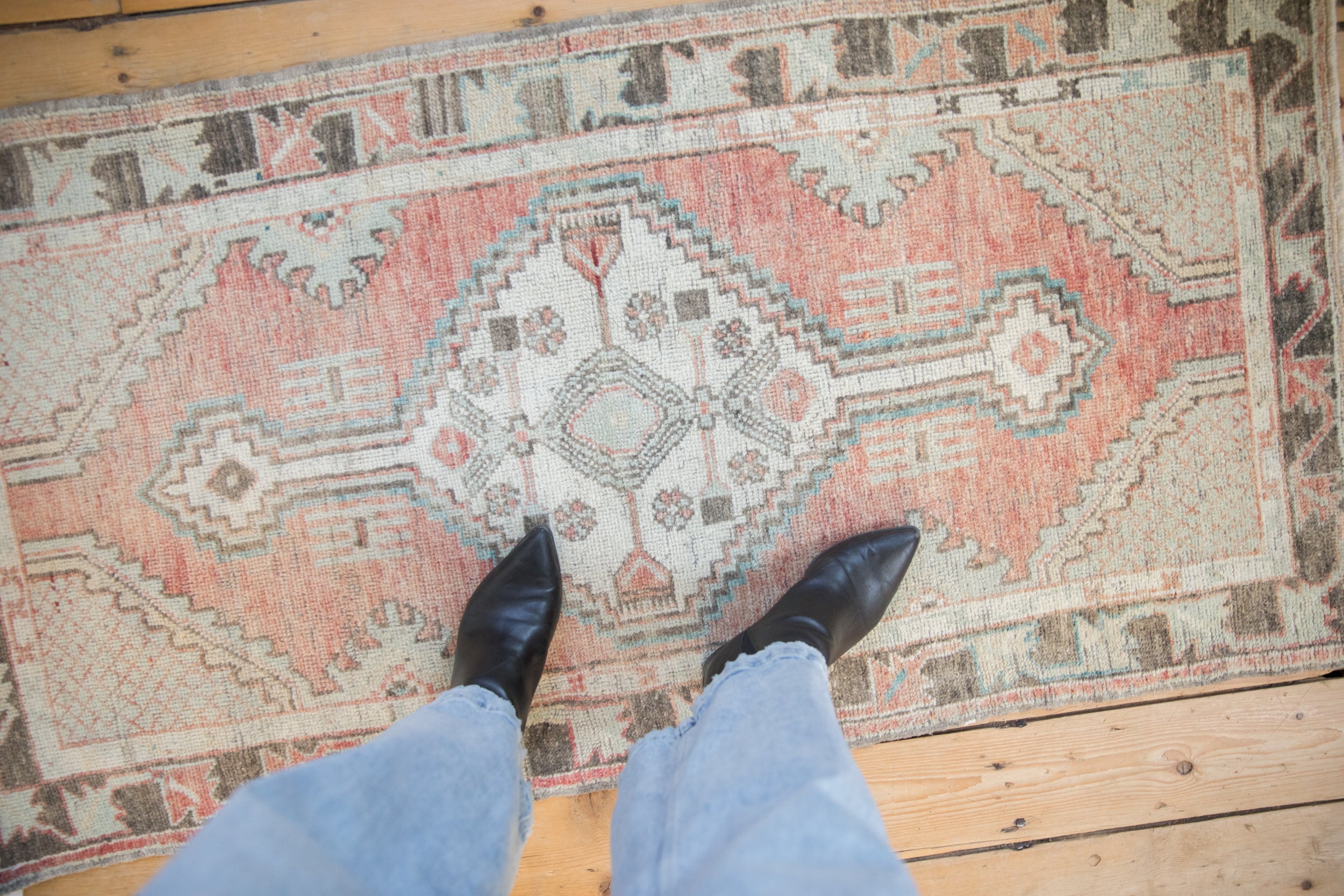Vintage Distressed Oushak Rug Runner // ONH Item: 12397, Image 1