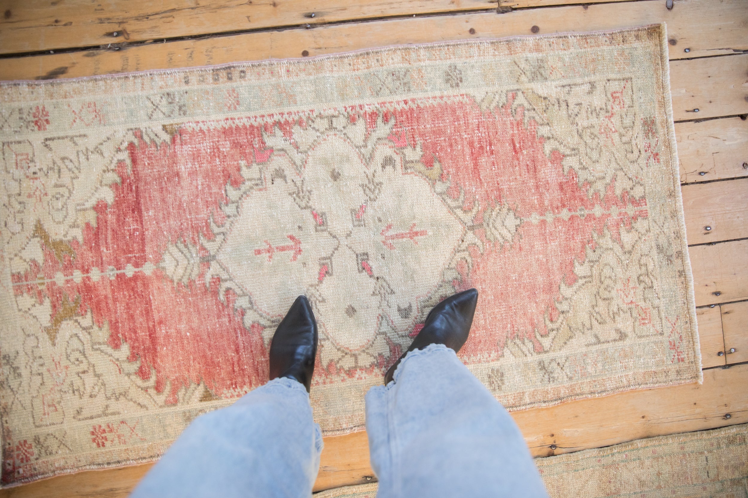 Vintage Distressed Oushak Rug Runner // ONH Item: 12398, Image 1