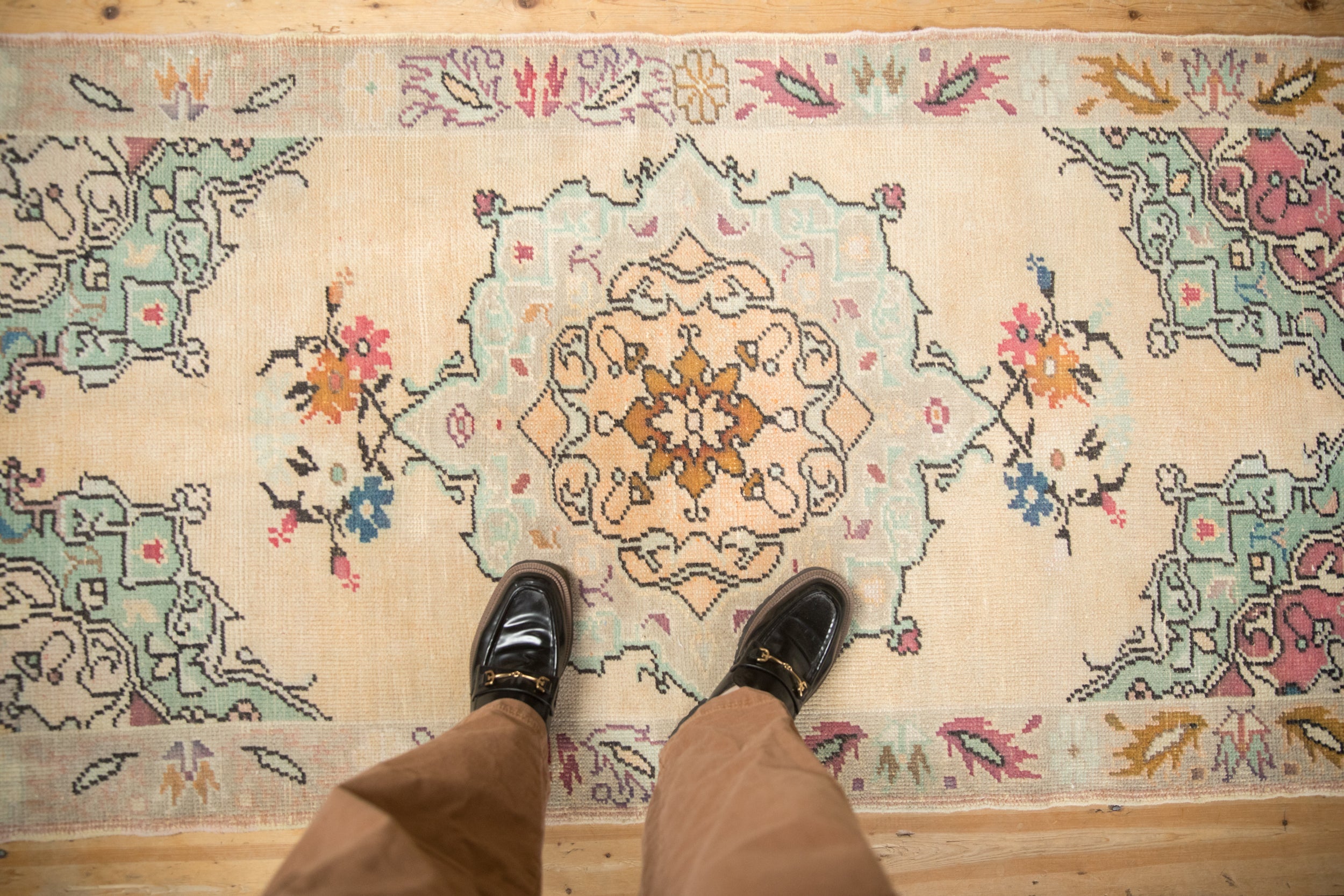 Vintage Distressed Oushak Rug Runner // ONH Item: 12406, Image 1