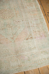 Even wear across to knot heads on a distressed Oushak with pale blue and pink abrashes.