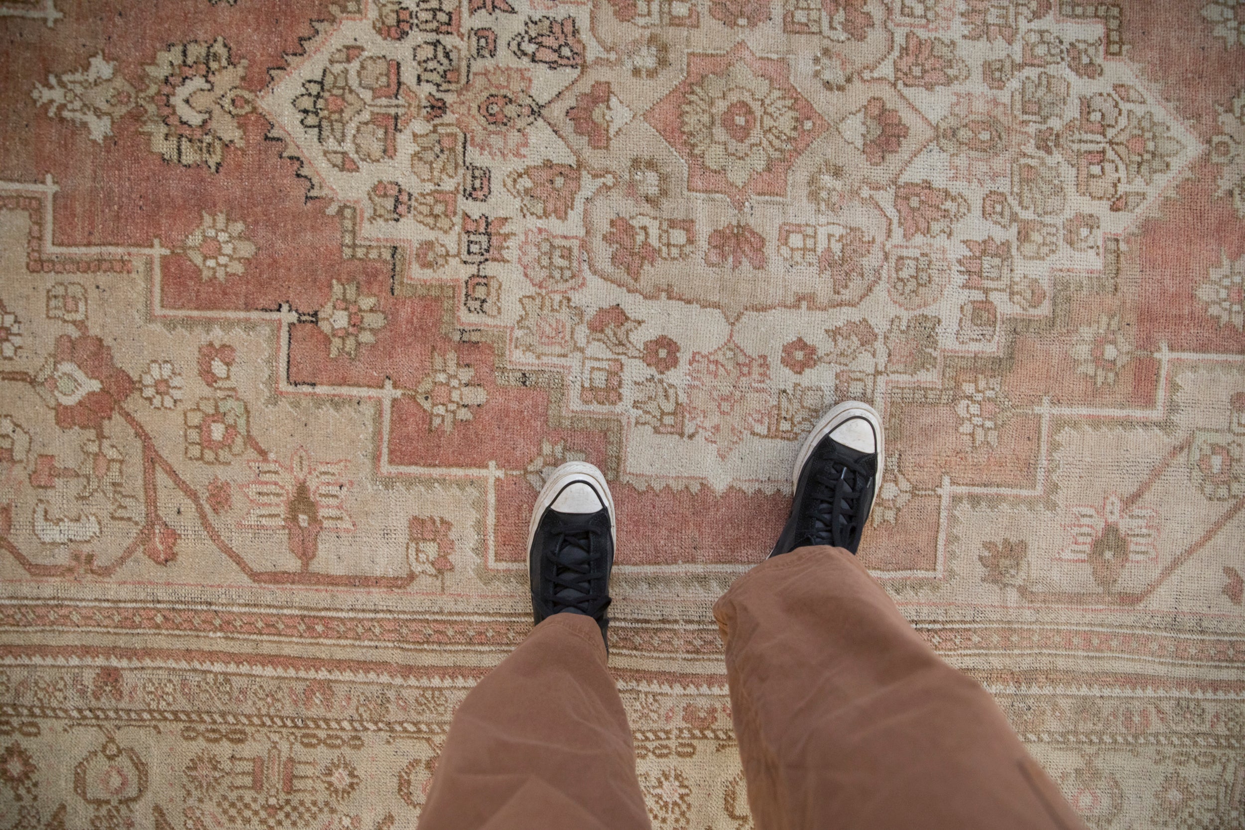 Vintage Distressed Oushak Carpet // ONH Item: 12472, Image 1