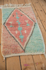 Soft, even pile and sun-softened colors of a Moroccan rug mat, viewed from a high angle.