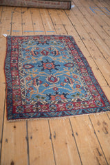 Angled view of a fine Bibikabad rug highlighting its plush pile and traditional floral design.