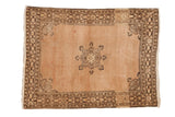 Vintage Tabriz rug, quatrefoil medallion with palmettes on abrashed sandalwood field, 4'3