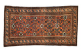 Vintage Fine Persian Malayer rug, terracotta field with allover Herati design and abrashes.