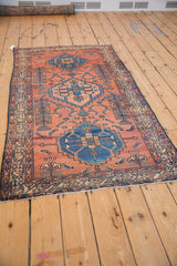 Corner detail of Antique Persian Borchalou rug, Serbend border with meandering vine and colorful boteh.