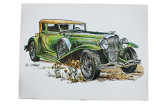 Duesenberg Car Vintage Lithograph // ONH Item 1262
