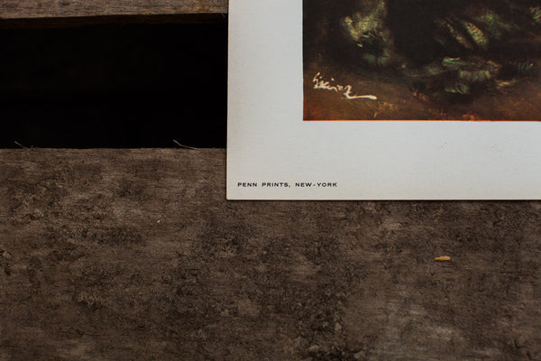 The Penn Prints, New-York publisher's mark on the corner of a vintage dancer lithograph.