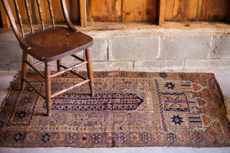 3x6 Nutty Brown Prayer Rug Runner // ONH Item 1273