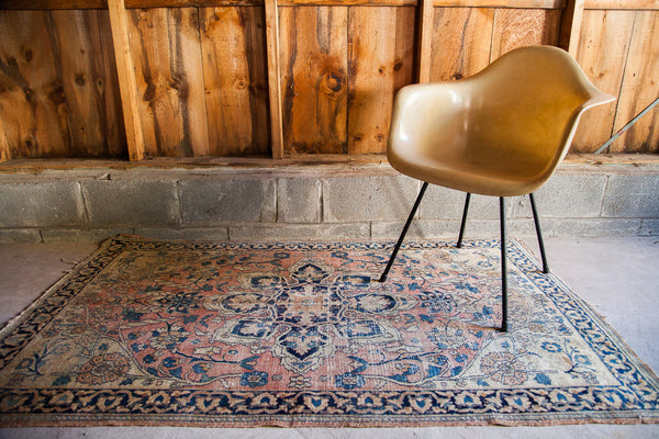 3x5 Blanched Worn Vintage Rug // ONH Item 1276