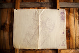 Vintage 1984 Greenburgh NY map printed in purple ink on aged, creased paper with a central fold.