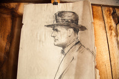 Vintage Sketch of a Gentleman // ONH Item 1291 Image 1
