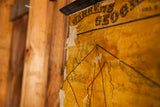 Aged yellowed canvas of an 1868 North America map, 