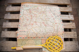 Vintage 1960s Victory Battle Map of Western Europe with aged paper and curled edges.