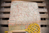 Vintage United States Army Victory Battle Map showing France, Belgium, and Germany on aged paper.