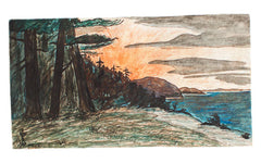 Small Old Landscape Drawing // ONH Item 1302