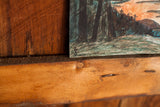 Artist Hess's signature visible on the lower left of the vintage landscape drawing.